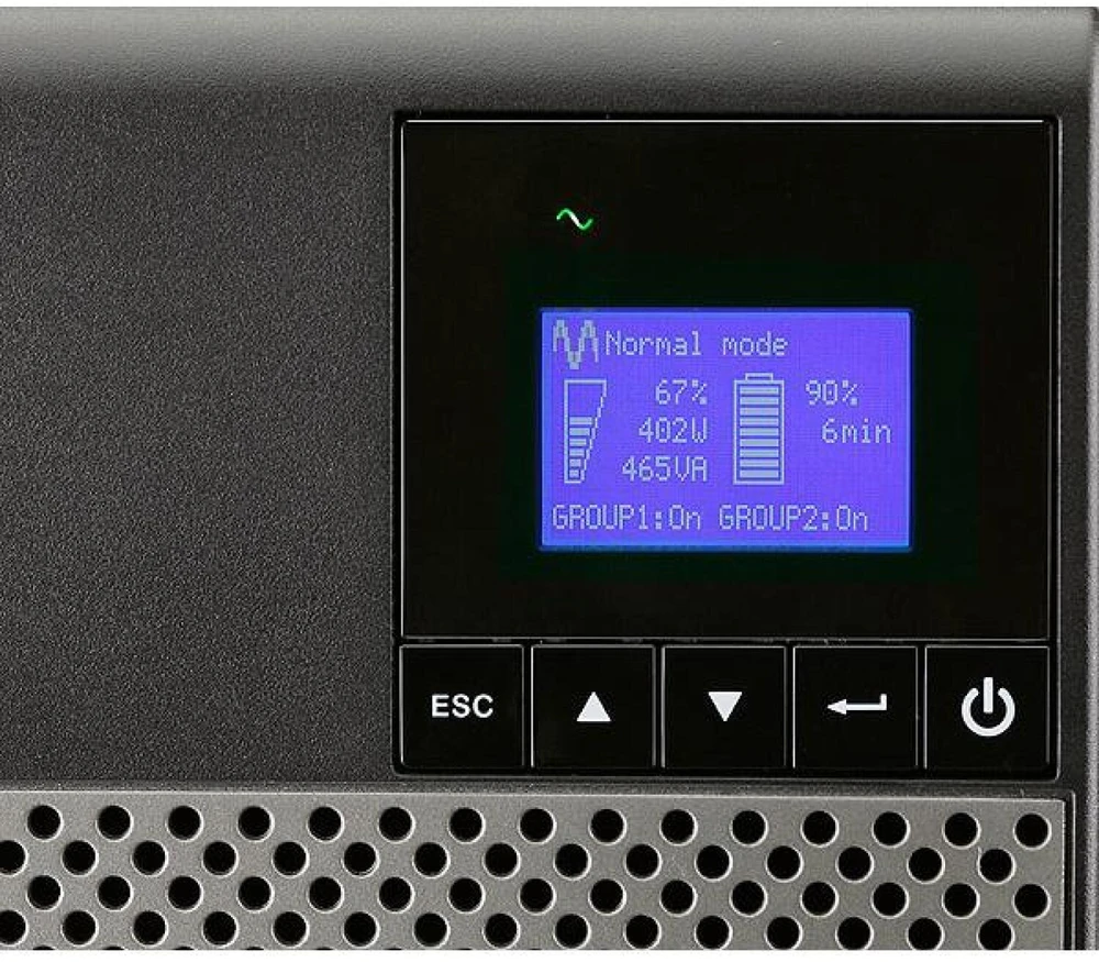 „Eaton 5P“ 1150 VA / 770 W, linijinis interaktyvus grynas sinusinis išėjimas, 4 min. esant pilnai apkrovai, 3 metų garantija (2 metai baterijoms)