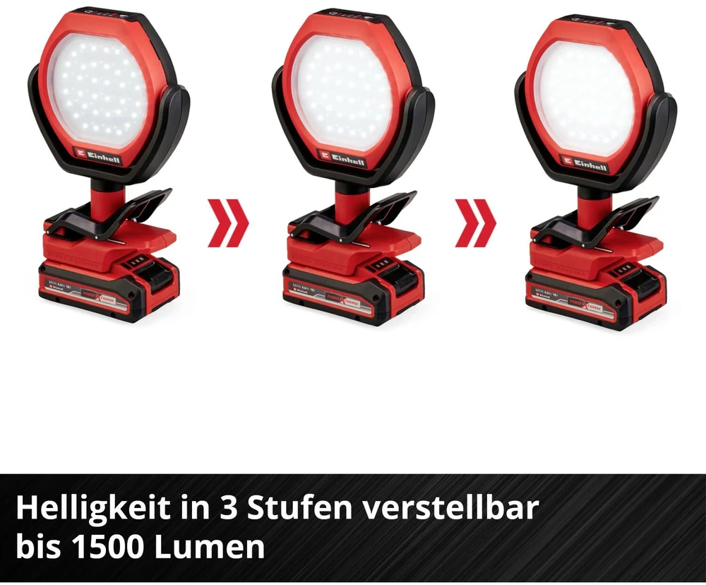 Stalinis šviestuvas Einhell GC-OL 18/1500 Li-Solo lauko LED stalinis šviestuvas