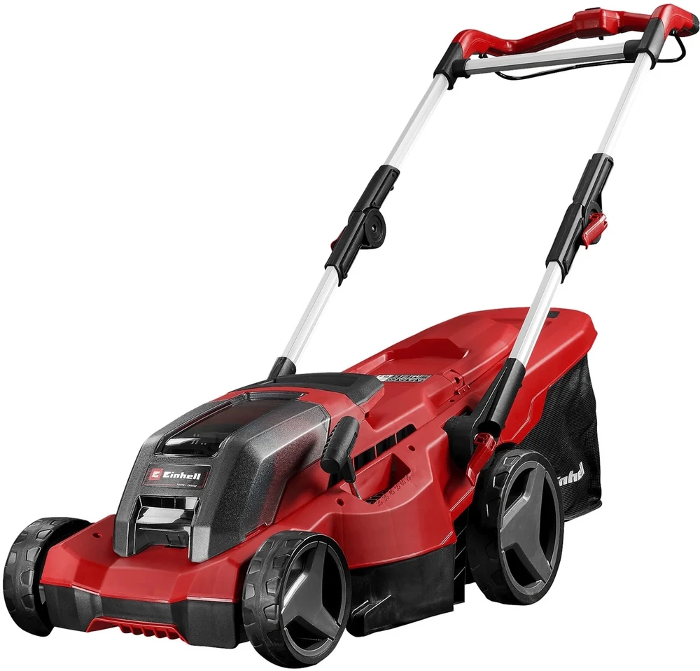 Einhell Akumuliatorinė vejapjovė GE-CM 36/37 Li, 36 voltų (2 x 18 V raudona/juoda, 2 x Li-Ion Plus akumuliatoriai 4,0 Ah)