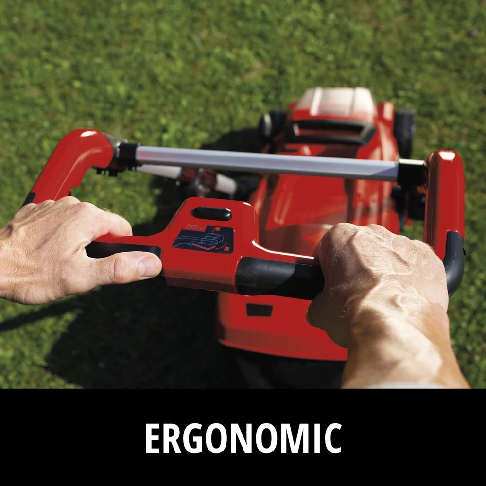 Einhell Akumuliatorinė vejapjovė GE-CM 36/37 Li, 36 voltų (2 x 18 V raudona/juoda, 2 x Li-Ion Plus akumuliatoriai 4,0 Ah)
