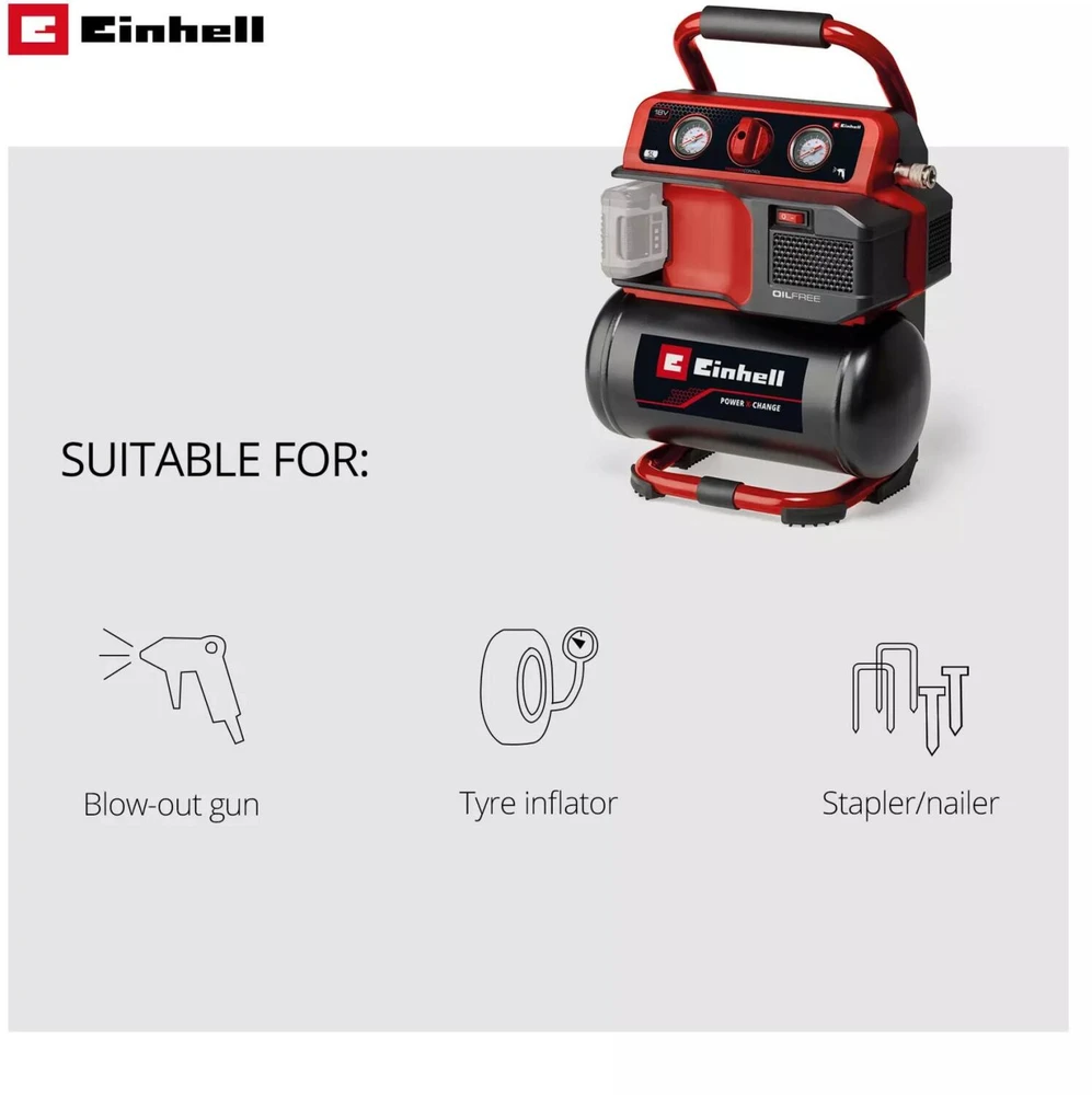 Einhell TE-AC 18/75 Li OF-Solo oro kompresorius 75 l/min Baterija