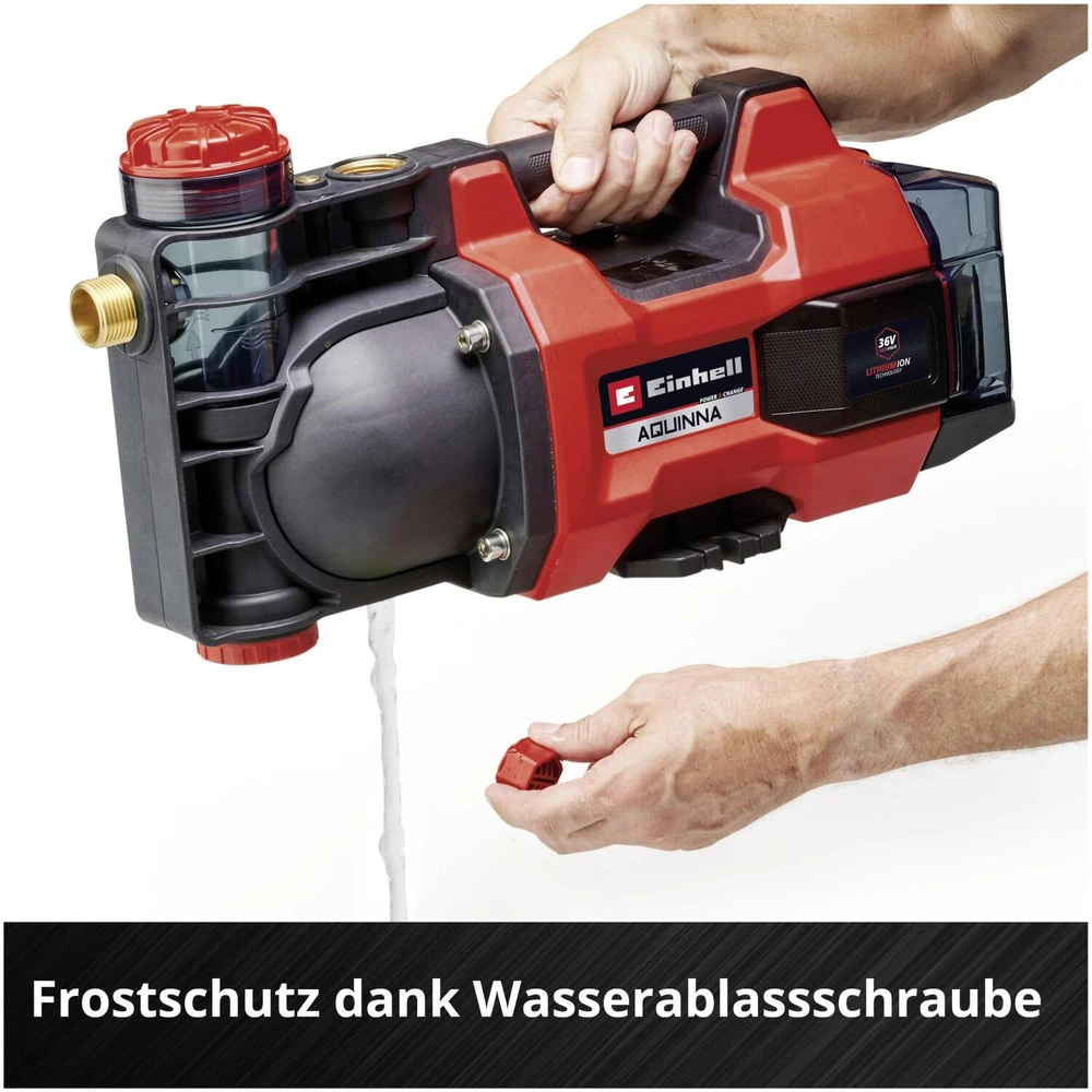 Einhell AQUINNA 36/34, Baterija, 3.7 bar, 3400 l/h, Juoda, Raudona - SOLO