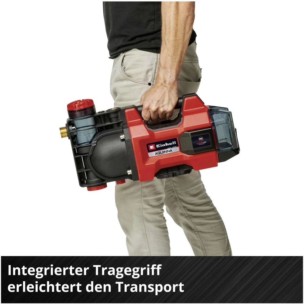 Einhell AQUINNA 36/34, Baterija, 3.7 bar, 3400 l/h, Juoda, Raudona - SOLO