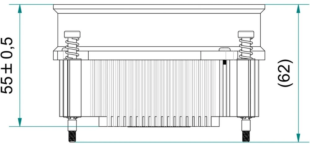 EKL 22225 procesoriaus aušintuvas, lizdas LGA 17XX / 1851, 92 mm PWM – 65 W TDP