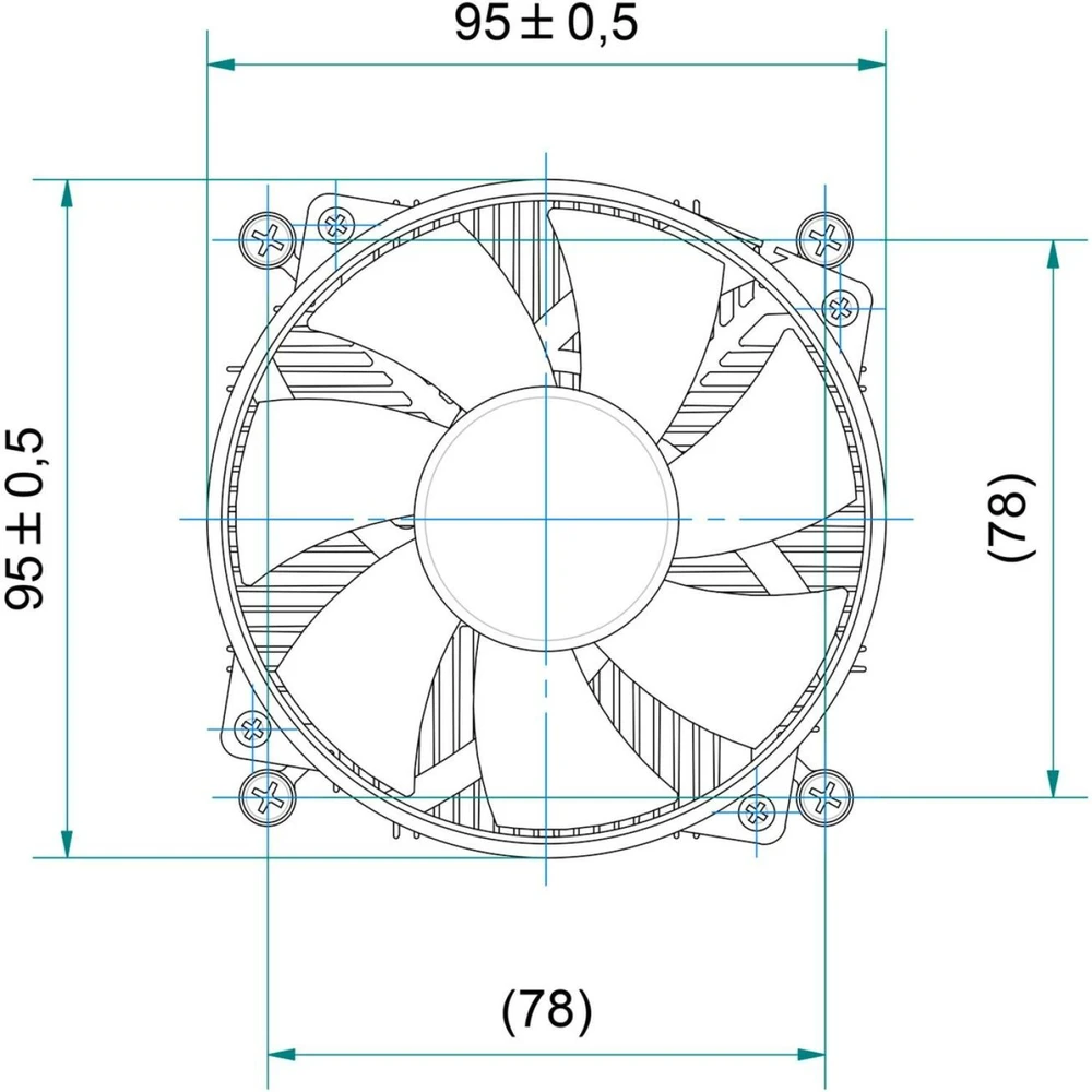 EKL 22225 procesoriaus aušintuvas, lizdas LGA 17XX / 1851, 92 mm PWM – 65 W TDP
