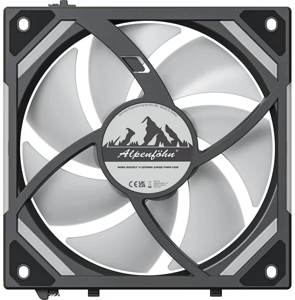 Alpenföhn WingBoost 4 PWM Fan, Reverse, RGB – 120mm, juodas
