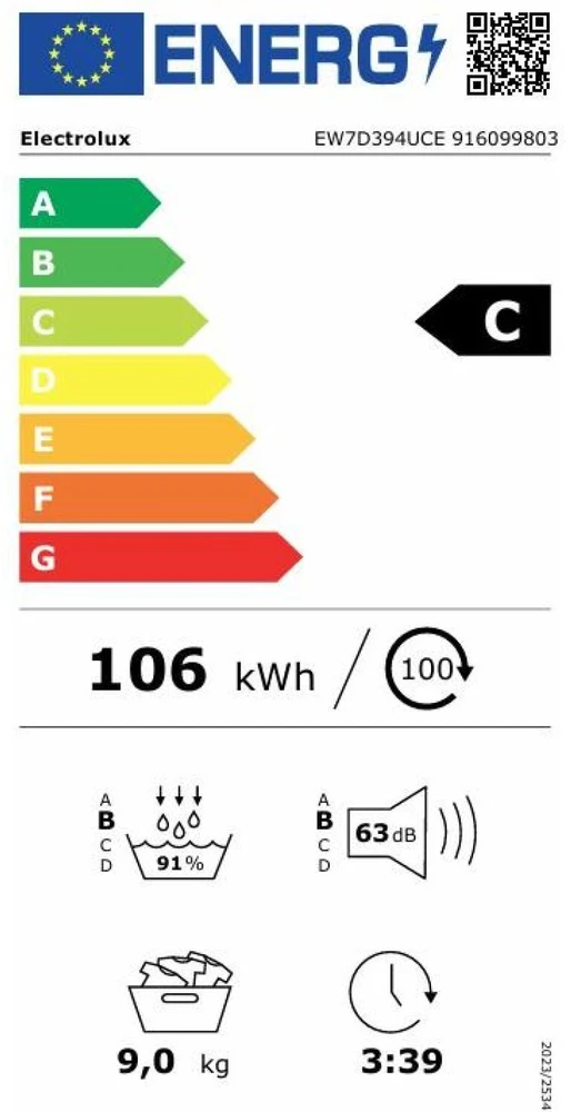 Džiovyklė Electrolux EW7D394UCE