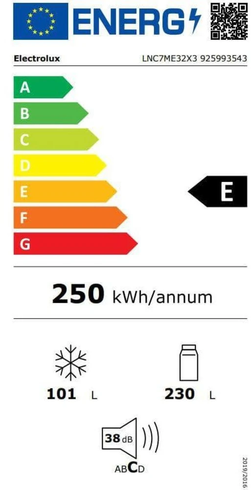 Šaldytuvas Electrolux LNC7ME32X3