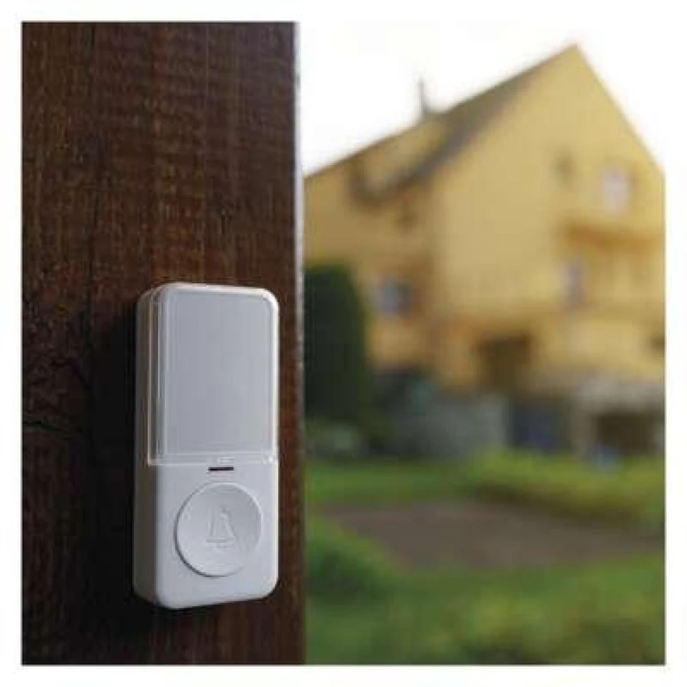 Emos Bevielis durų skambutis P5734, P5734, 150 m, 10 melodijų, 85 dB, IP56, 230 V AC, automatinis poravimas