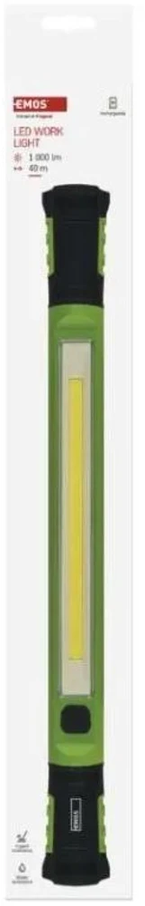 Emos COB LED Įkraunama Darbo Lempa P4545, 1000 lm, 2600 mAh, 2 režimai, 2 kabliai, 4 magnetai, USB-C