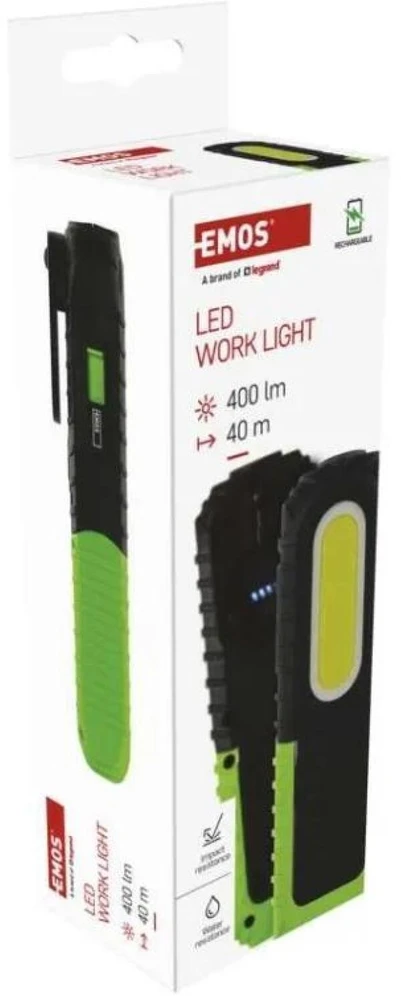 EMOS įkraunama LED darbo lempa 400 lm, IP43, 2000 mAh, P4531
