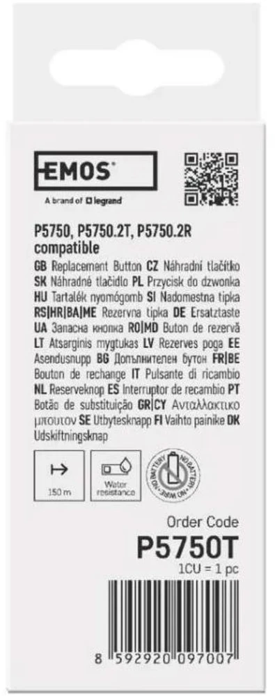 Emos durų skambučio mygtukas P5750T