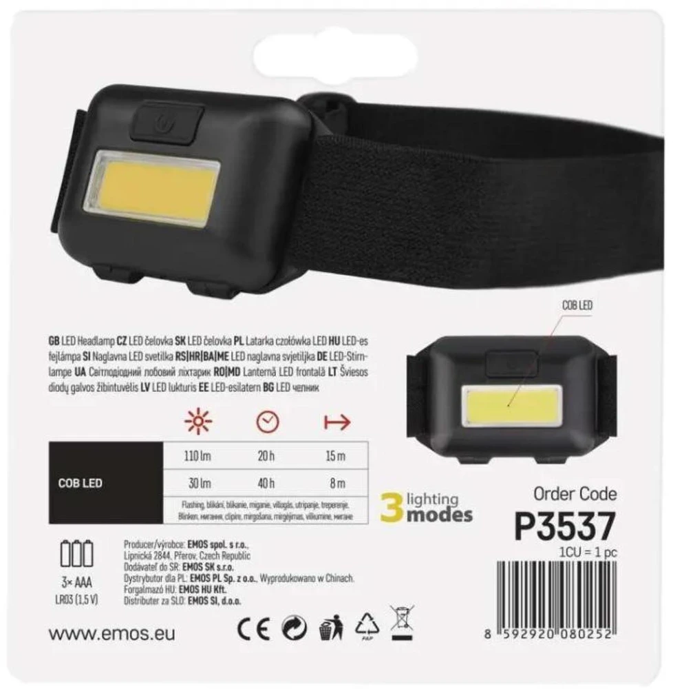 Žibintuvėlis priekinis žibintas Emos PRIEKINIS LAMP 1W COB