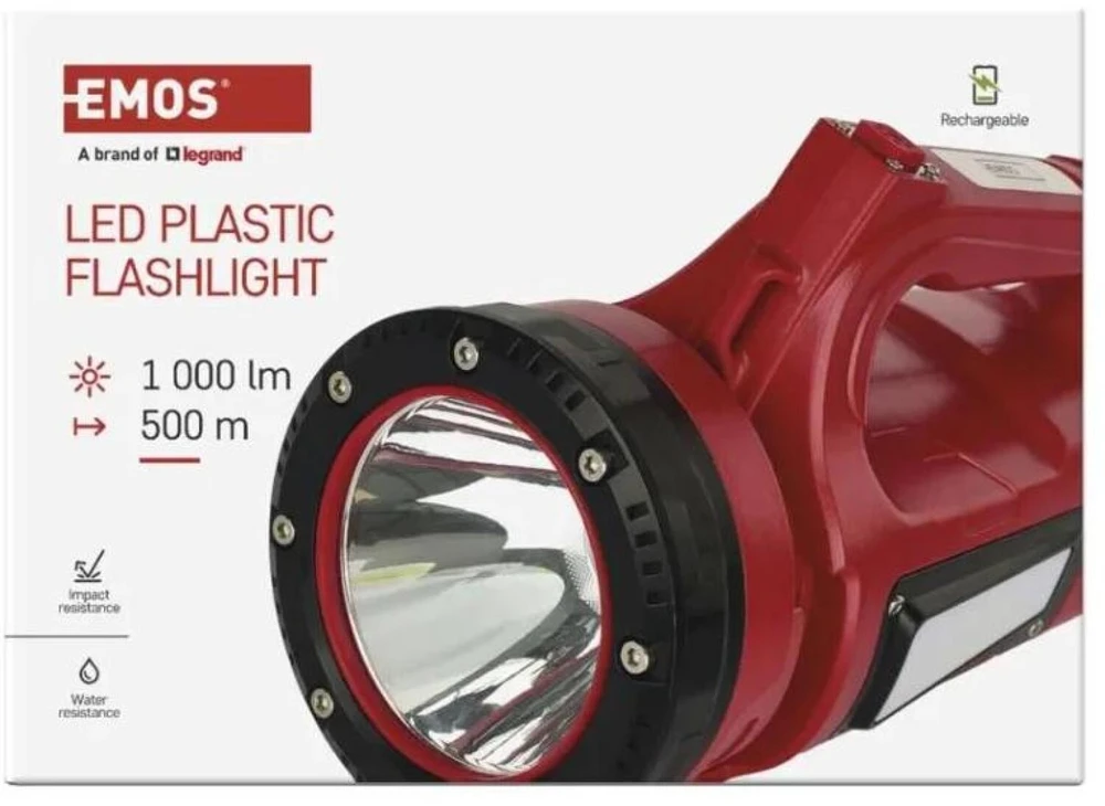 EMOS LED Rechargeable Flashlight P2317, 1000 lm, 15000 mAh