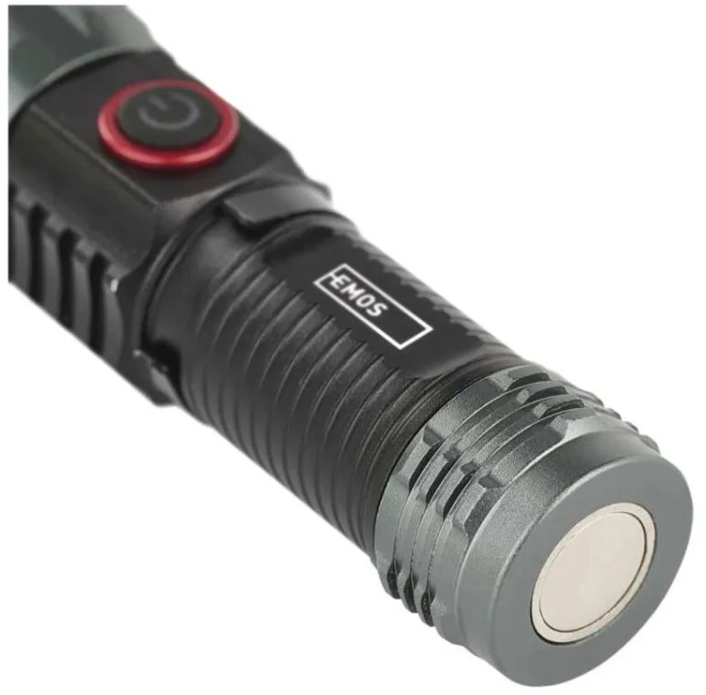 Emos įkraunamas metalinis žibintas P3120, 300 lm, 700 mAh, 4 režimai, IP43, USB-C, 100 m spindulio atstumas