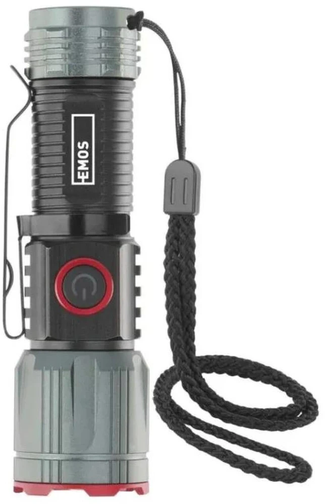 Emos įkraunamas metalinis žibintas P3120, 300 lm, 700 mAh, 4 režimai, IP43, USB-C, 100 m spindulio atstumas