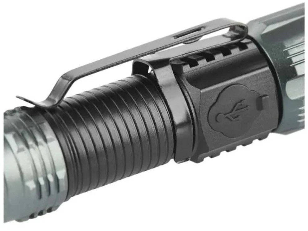 Emos įkraunamas metalinis žibintas P3120, 300 lm, 700 mAh, 4 režimai, IP43, USB-C, 100 m spindulio atstumas