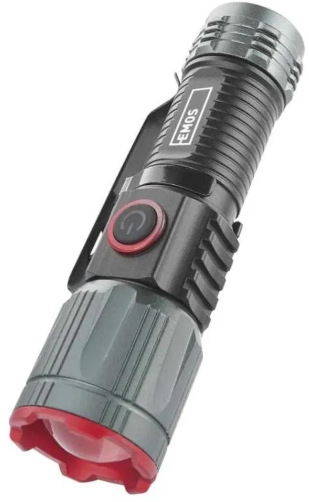 Emos įkraunamas metalinis žibintas P3120, 300 lm, 700 mAh, 4 režimai, IP43, USB-C, 100 m spindulio atstumas