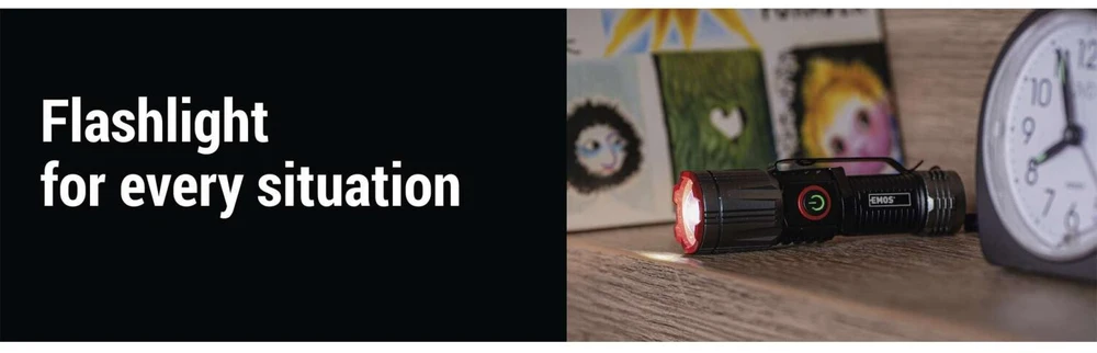 Emos įkraunamas metalinis žibintas P3120, 300 lm, 700 mAh, 4 režimai, IP43, USB-C, 100 m spindulio atstumas