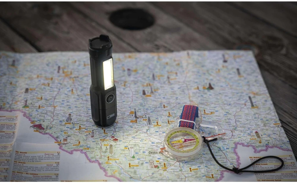 Emos įkraunamas žibintuvėlis P3214, 150 lm, 1200 mAh, 80 g, IP44, 4 režimai, Micro USB, smūgiams atsparus