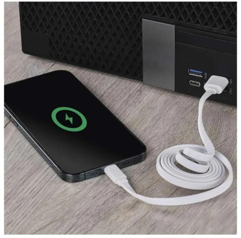 Emos USB-A 2.0 / Lightning MFi charging/data cable, 1 m, baltas