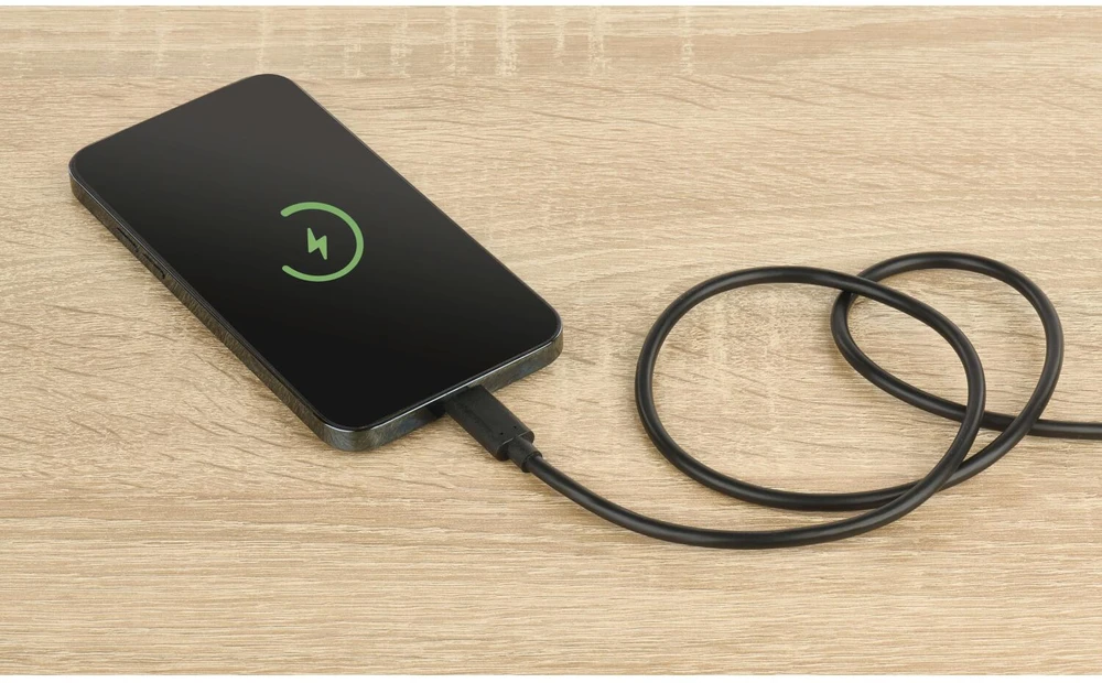 Emos Įkrovimo ir duomenų kabelis SM7028BL, 1m, 100W, 480 Mbit/s, USB-C-C, juodas