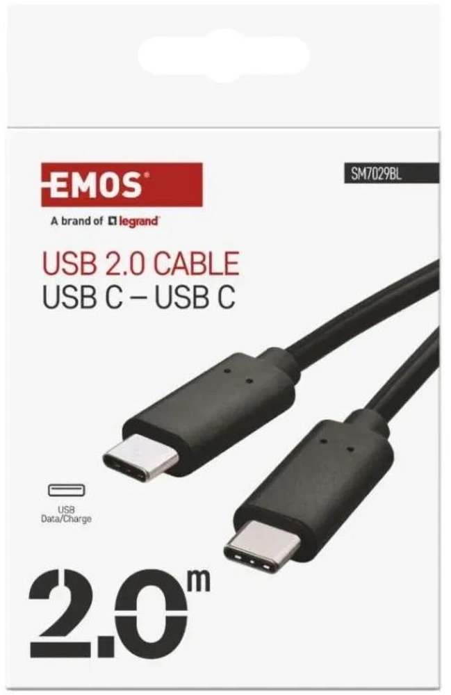 EMOS Charging and Data Cable 2.0 USB-C / USB-C, 2 m, juodas