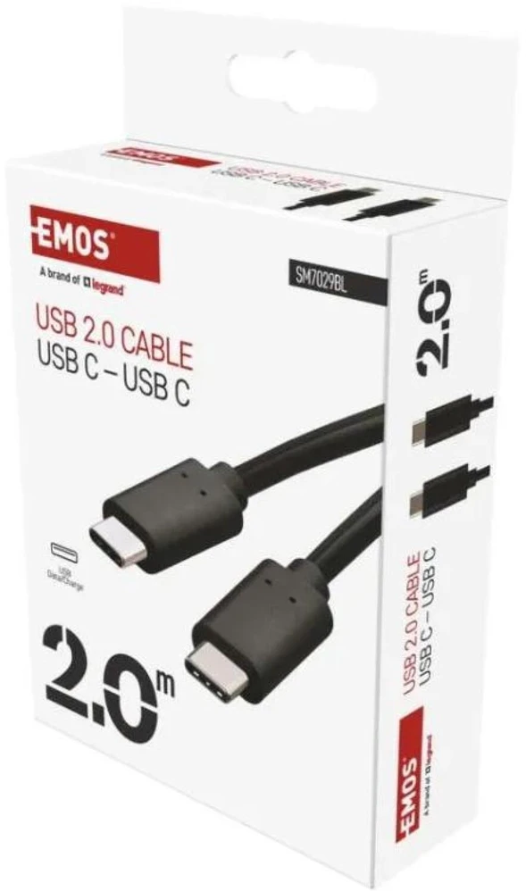 EMOS Charging and Data Cable 2.0 USB-C / USB-C, 2 m, juodas