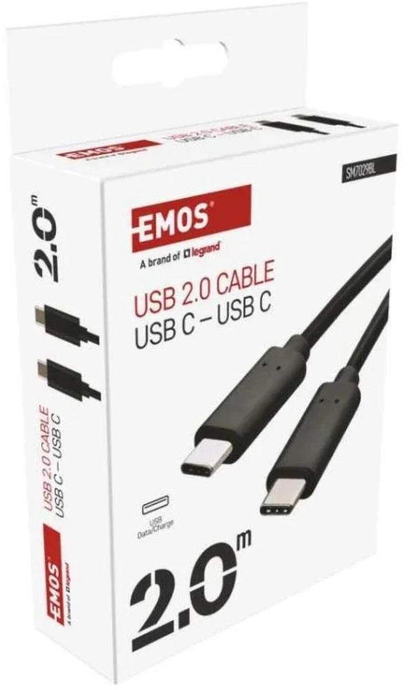 EMOS Charging and Data Cable 2.0 USB-C / USB-C, 2 m, juodas