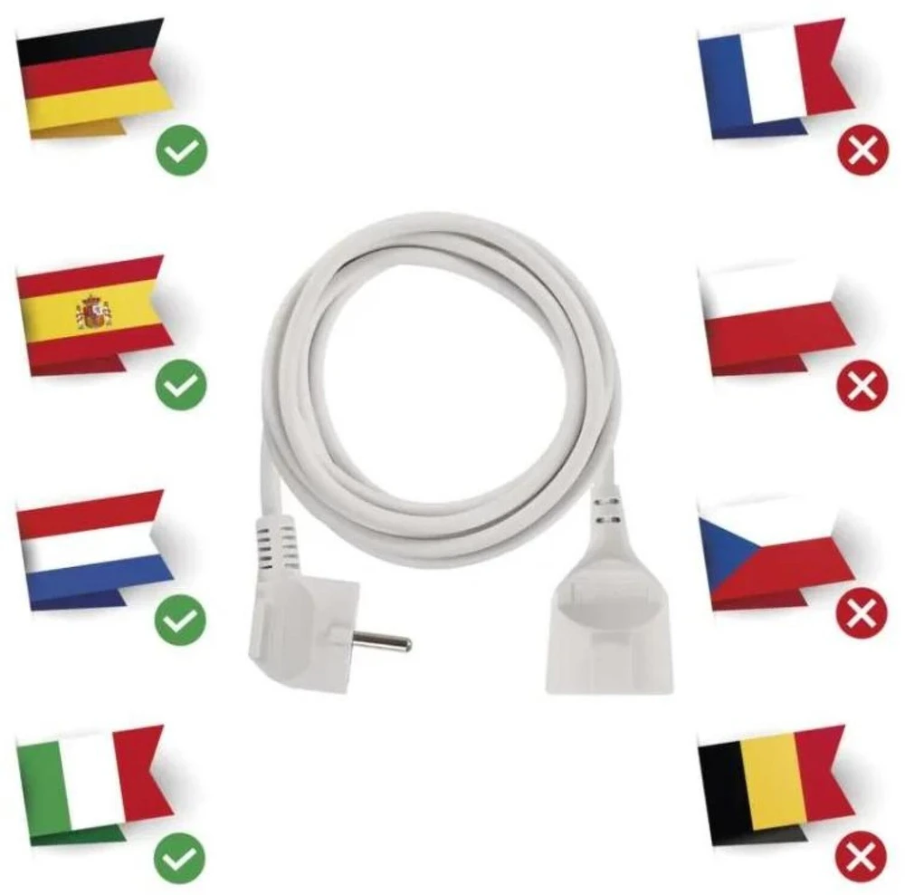 Emos Ilgintuvas P0123R, 3 m, 1×2P+PE SCHUKO, 3 680 W, PVH, vaiko apsauga