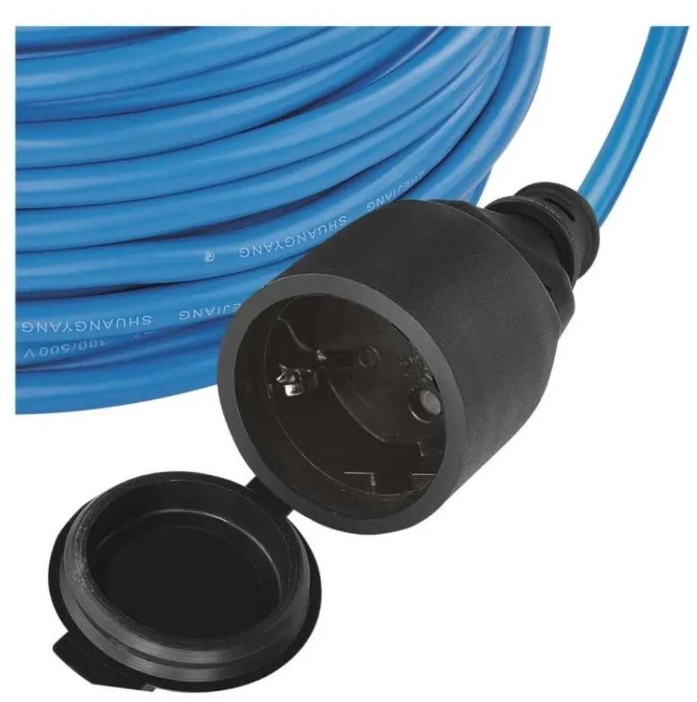 Emos Ilgintuvas P01510W, 10 m, mėlyna, 250 V, 16 A, 1 lizdas, IP44, PVC, vaikų apsauga