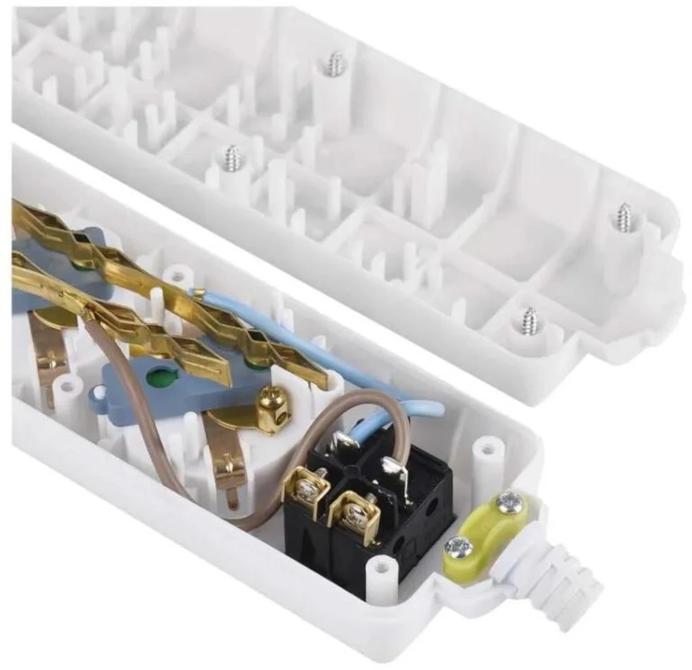 Emos Ilgintuvas P1320, 3×2P+PE, 3680W, IP20, baltas, su jungikliu, vaikų apsauga