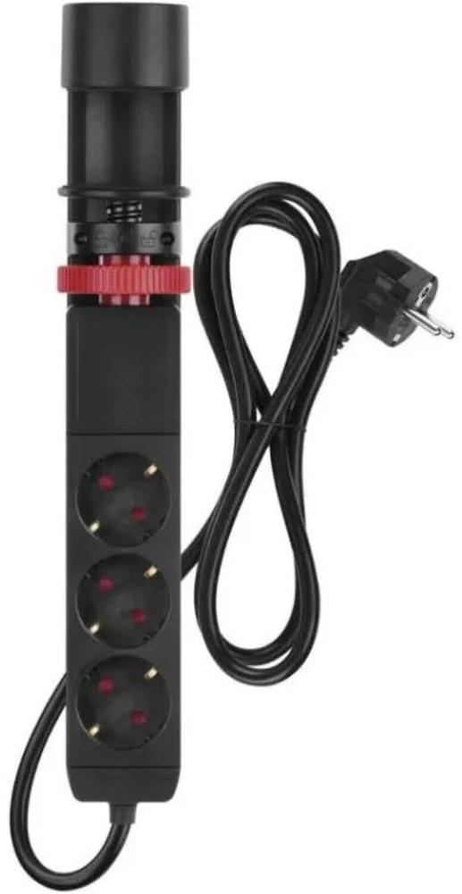Emos Ilgintuvas P1321PD, 1,5 m, 3× 2P + PE, 2× USB-A QC 3.0 18 W, 1× USB-C PD 20 W, 3680 W, PVC, vaikų apsauga