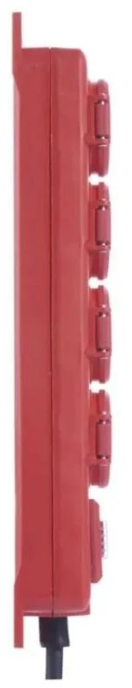 Ilgiklis 4 lizdų 3m IP44 3x1.5 mm² raudonas, guminis kabelis EMOS