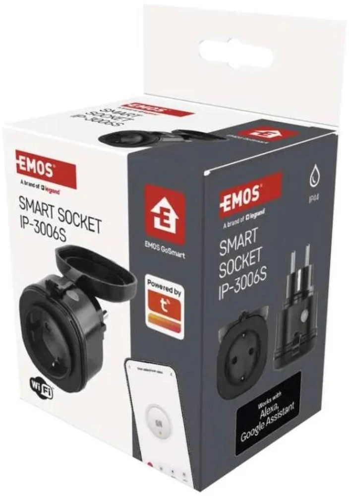 Emos išmanioji kištukinė P5532, 230 V~/16 A, 3 680 W, 30 programų, IP44, Wi-Fi 802.11 b/g/n, 2,4 GHz