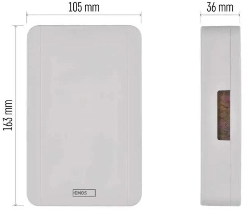 Emos Laidinis durų skambutis P57002, 230V, 85dB, 1 melodija, 1 imtuvas, baltas, be papildomo mygtuko