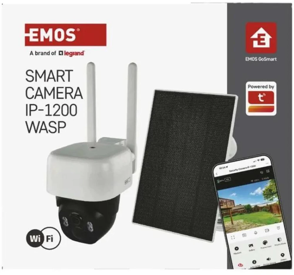 Emos lauko kamera IP-1200 WASP H4067, 5MPx, 9 200 mAh, IP44, 135°, naktinis matymas, dvipusis ryšys