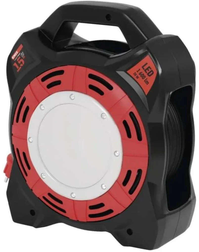 Emos Lauko prailginimo ritė P08215, 15 m, 4 lizdai, 230 V, 13 A, IP44, LED 20 W/1600 lm/6500 K