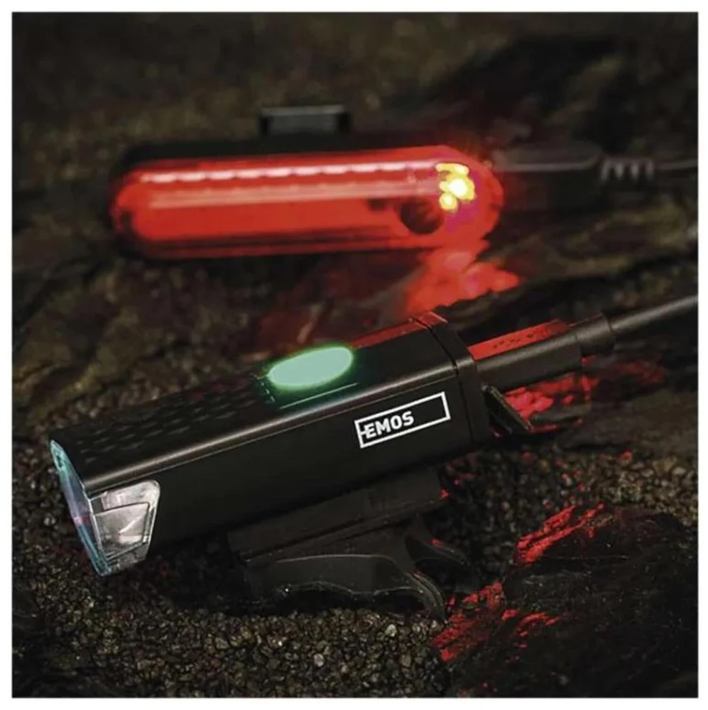 Emos LED Front Rear Rechargeable Bike Flashlight P3923, 90 lm
