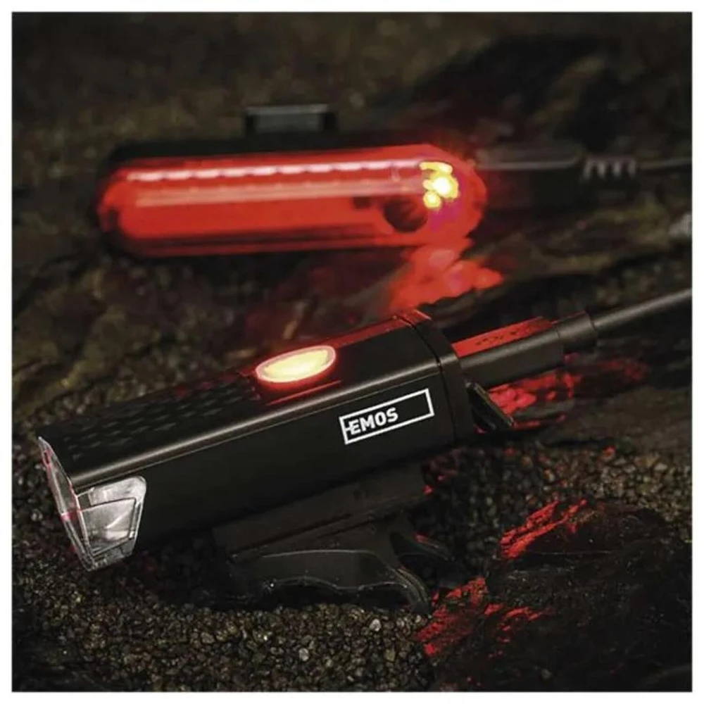 Emos LED Front Rear Rechargeable Bike Flashlight P3923, 90 lm