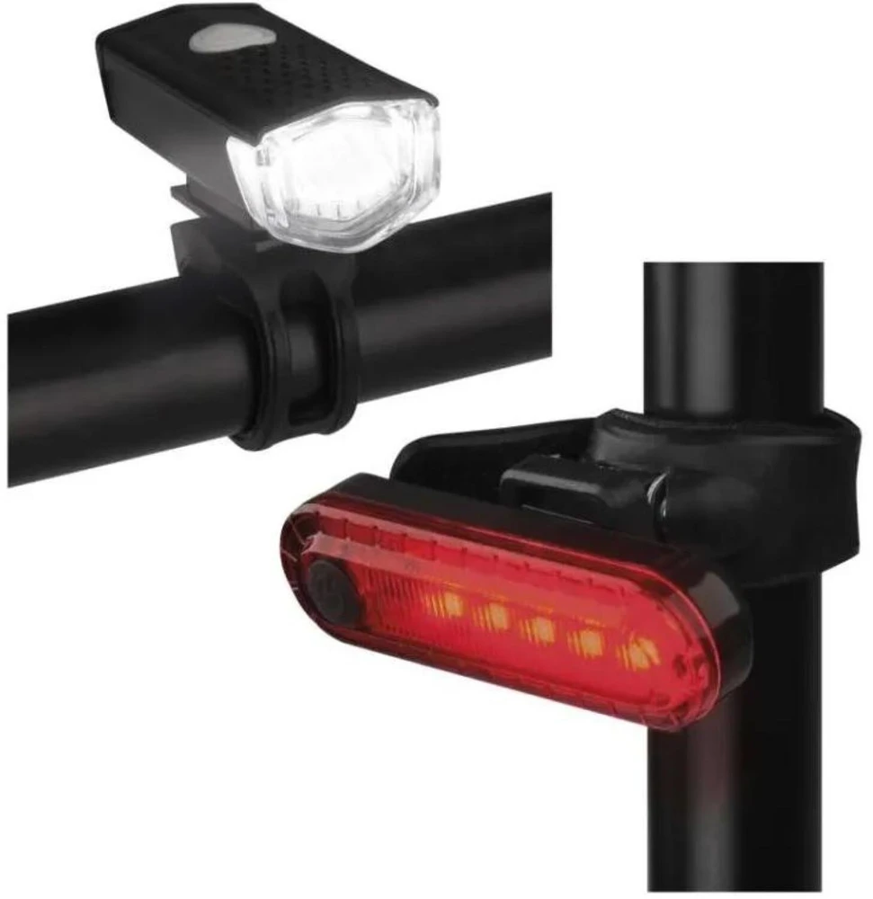 Emos LED Front Rear Rechargeable Bike Flashlight P3923, 90 lm