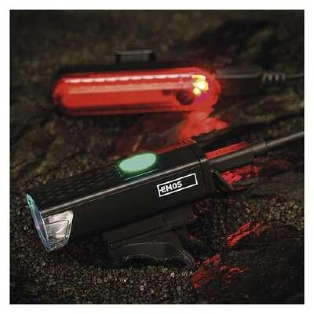 Emos LED Front Rear Rechargeable Bike Flashlight P3923, 90 lm