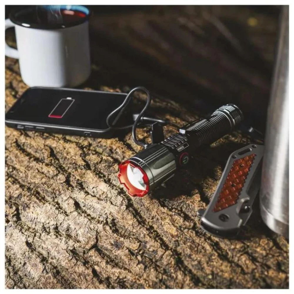 Emos LED įkraunamas metalinis žibintas P3121, 1200 lm, 2200 mAh, aliuminis, 4 režimai, IP43