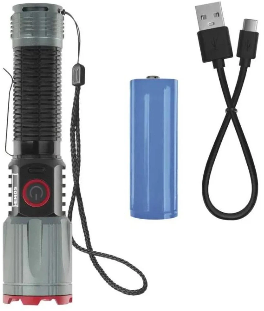 Emos LED įkraunamas metalinis žibintas P3121, 1200 lm, 2200 mAh, aliuminis, 4 režimai, IP43