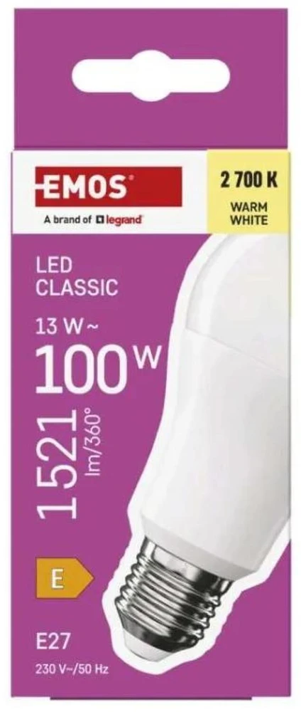 EMOS LED žárovka Classic A60 13W