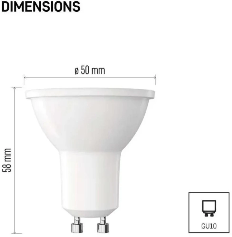 Emos Żarówka LED Classic MR16 GU10 3W (32W) 345lm 3000K ciepła biel ZQ8E12