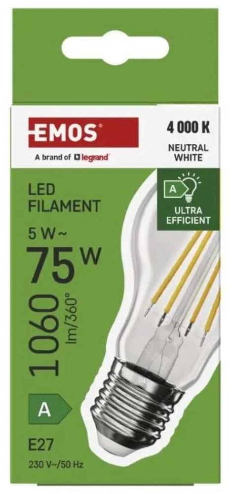 Emos GP MET LED žárovka A60 E27 5W neutrální bílá