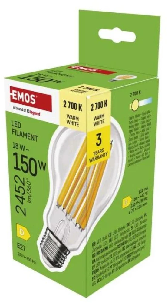 Emos ŻAR. LED 17W E27 A67 A++ FILAMENT 2700K 2452LM /ZF5D82 EMOS A2