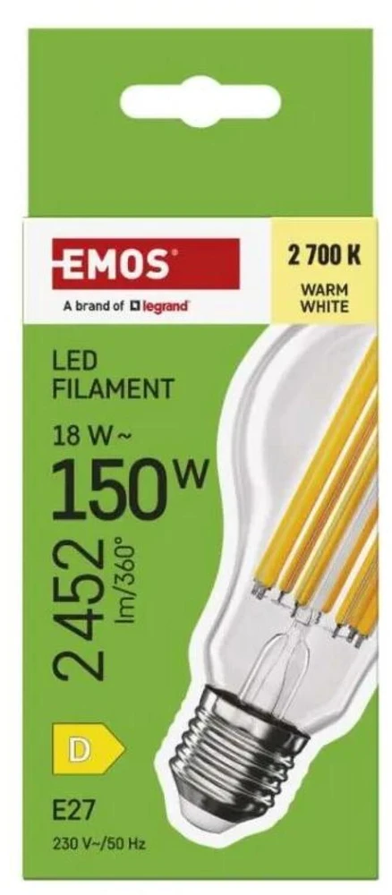 Emos ŻAR. LED 17W E27 A67 A++ FILAMENT 2700K 2452LM /ZF5D82 EMOS A2