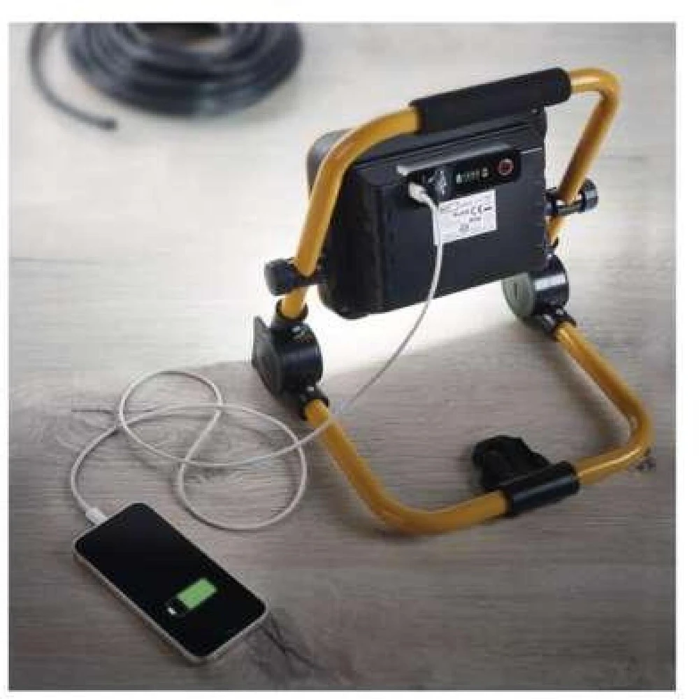 Kondicionierius Emos Geti LED spotlight ACCO rechargeable portable, 10W, yellow, cool baltas